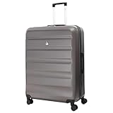 Aerolite XL Große Leichter ABS Hartschale 4 Rollen Trolley Koffer Reisekoffer Hartschalenkoffer Rollkoffer Gepäck, 79cm, Kohlegrau