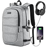 AMBOR Laptop Rucksack Anti Diebstahl, 17,3 Zoll Business Reise Rucksack Tasche mit Schloss & USB Port, Wasserdichter Notebook Rucksack für Herren Damen